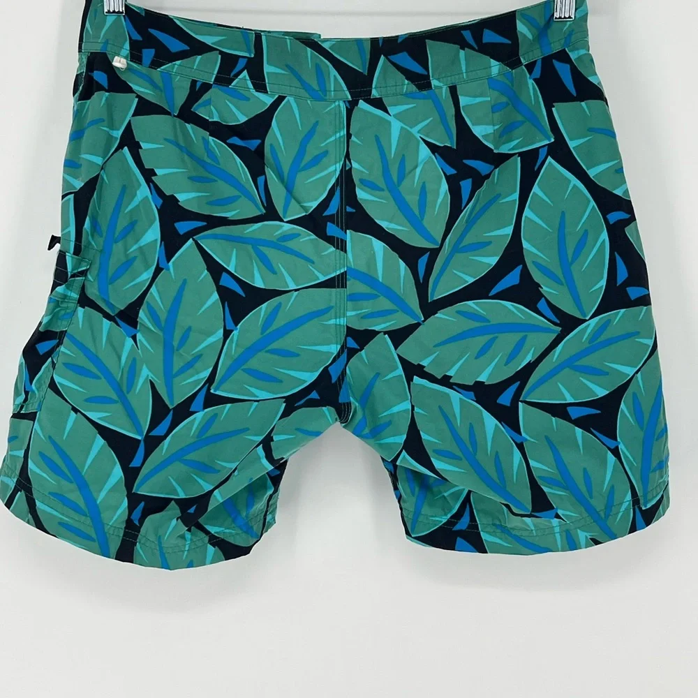 J.Crew tropical leaf print swim trunks,‎ boardshorts